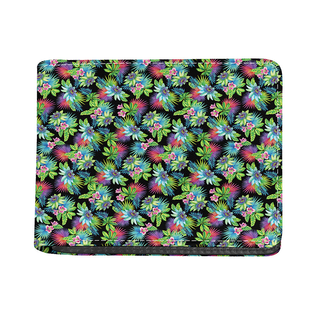 Psychedelic Hawaiian Flower Print Bifold Wallet