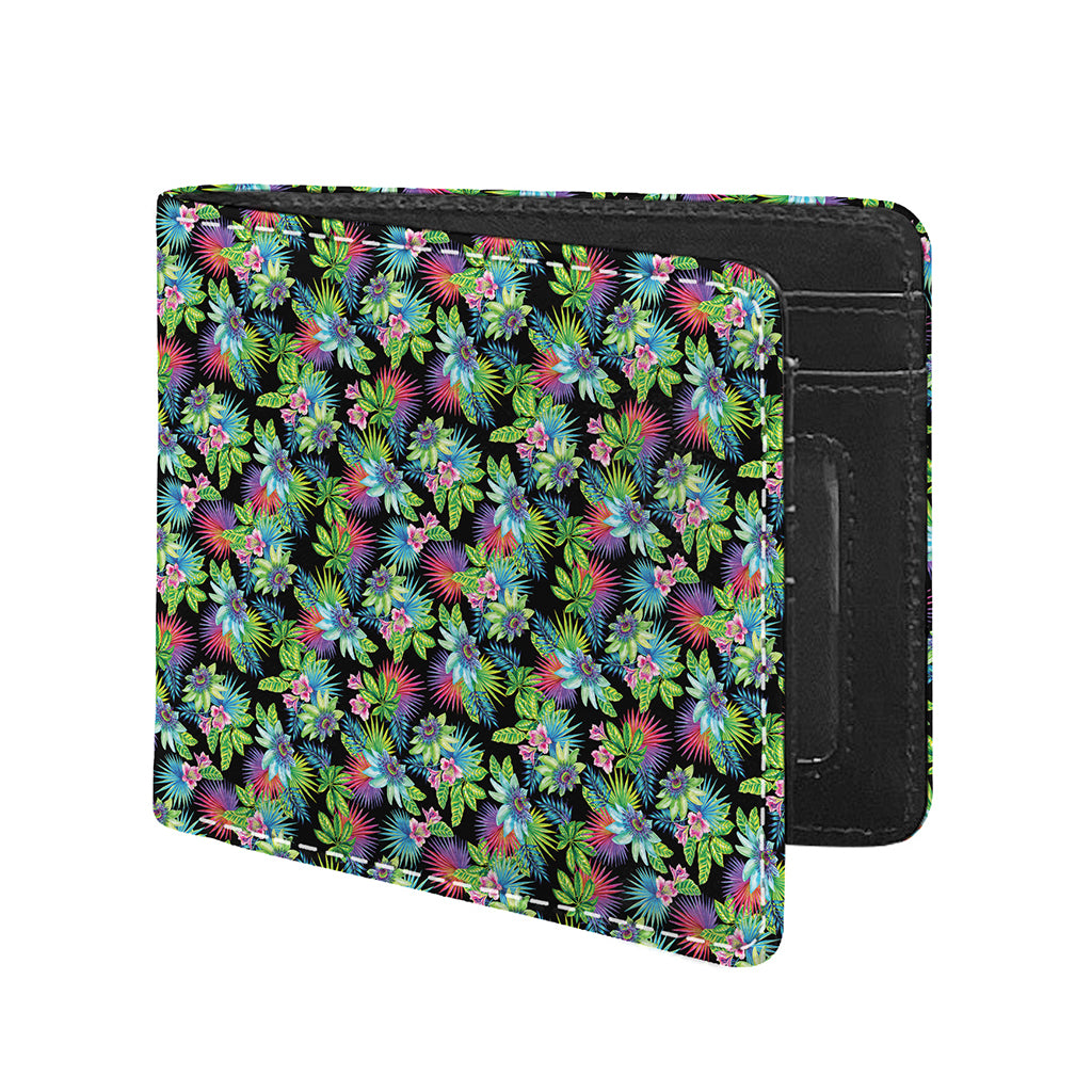 Psychedelic Hawaiian Flower Print Bifold Wallet