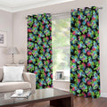 Psychedelic Hawaiian Flower Print Dimout Grommet Curtains