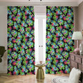 Psychedelic Hawaiian Flower Print Dimout Pencil Pleat Curtains
