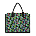 Psychedelic Hawaiian Flower Print Canvas Tote Bag