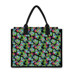 Psychedelic Hawaiian Flower Print Canvas Tote Bag