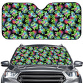 Psychedelic Hawaiian Flower Print Car Windshield Sun Shade
