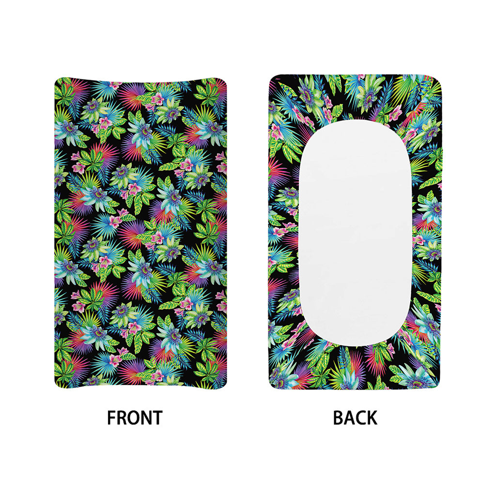 Psychedelic Hawaiian Flower Print Changing Pad Cover