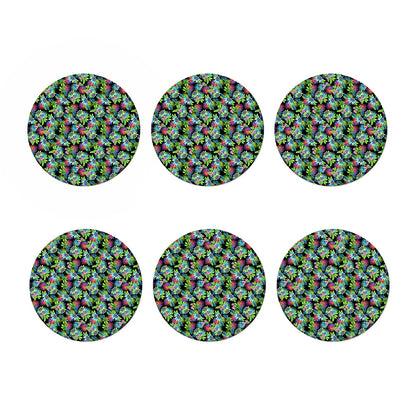 Psychedelic Hawaiian Flower Print Coaster Set