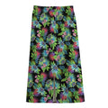 Psychedelic Hawaiian Flower Print Cotton Front Slit Maxi Skirt
