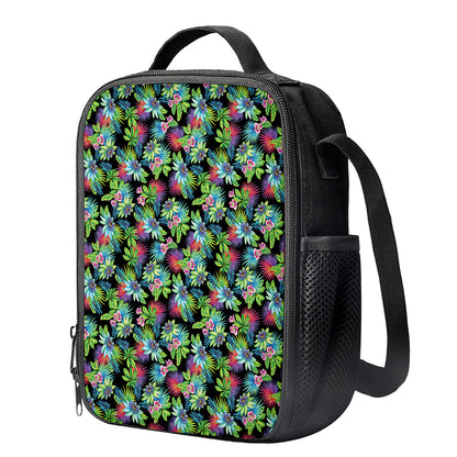 Psychedelic Hawaiian Flower Print Crossbody Lunch Bag