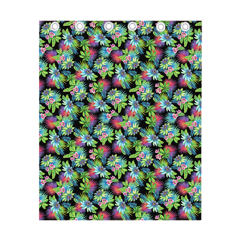 Psychedelic Hawaiian Flower Print Curtain