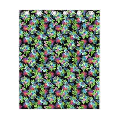 Psychedelic Hawaiian Flower Print Curtain