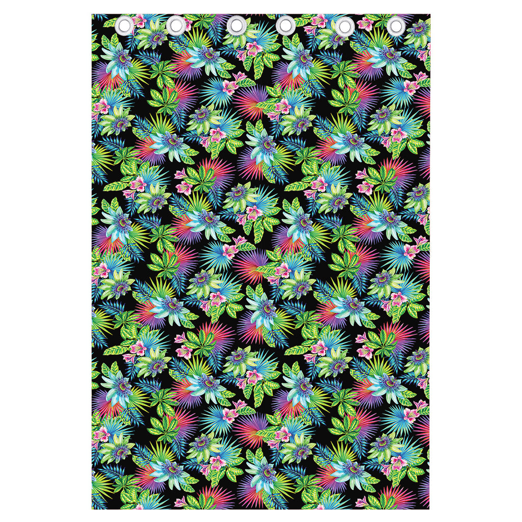 Psychedelic Hawaiian Flower Print Curtain