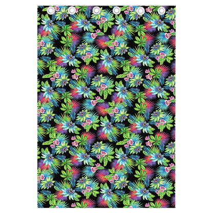 Psychedelic Hawaiian Flower Print Curtain