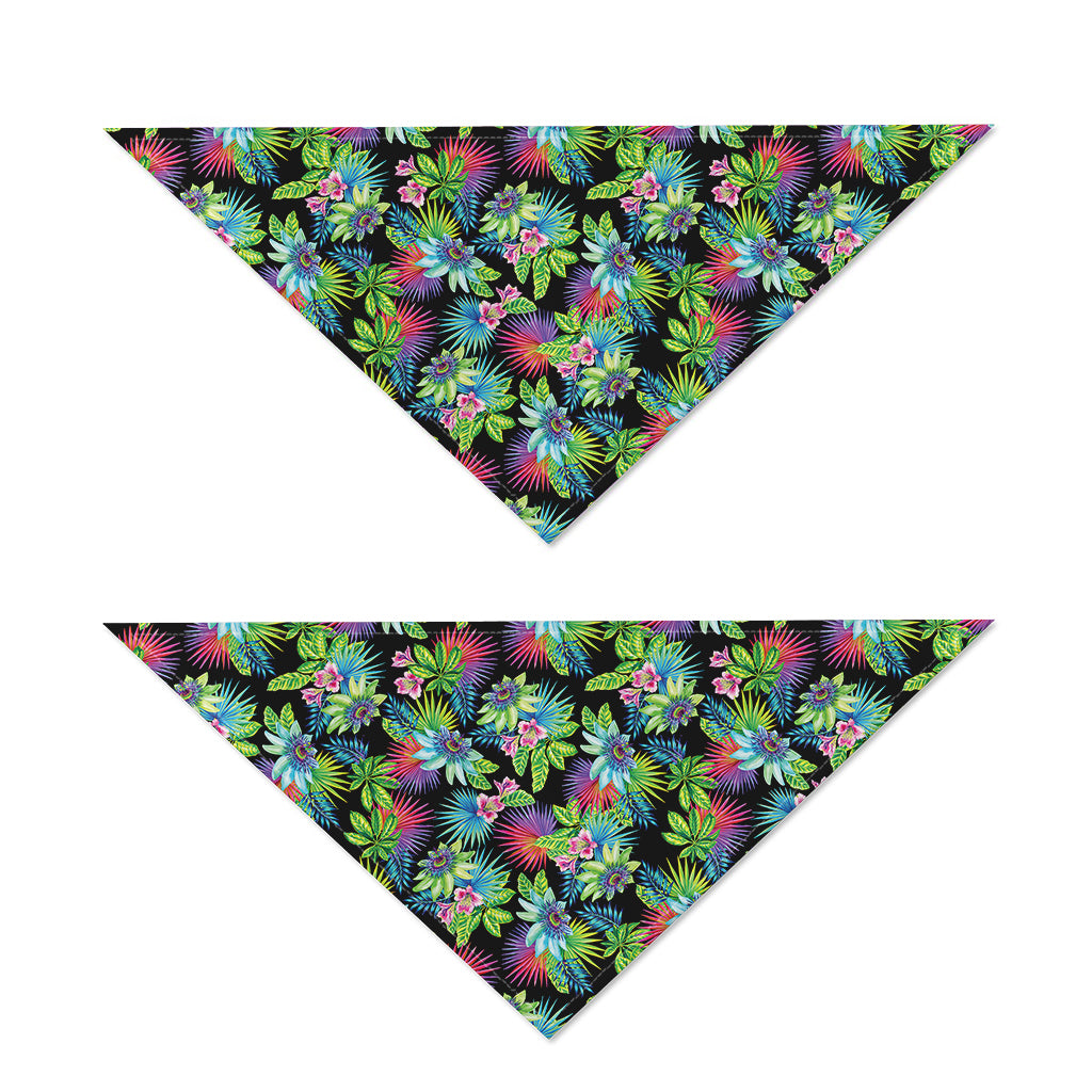 Psychedelic Hawaiian Flower Print Dog Bandana
