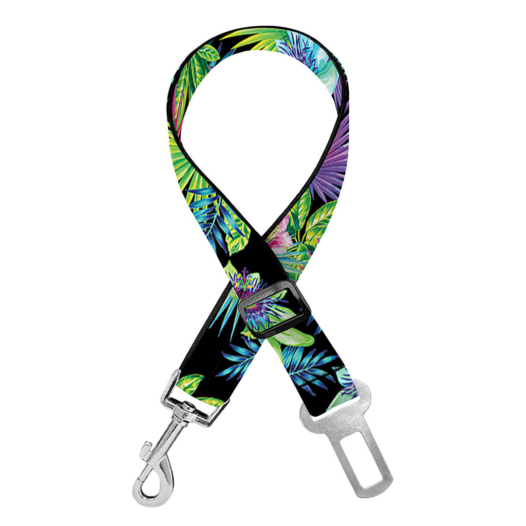 Psychedelic Hawaiian Flower Print Dog Seat Belt