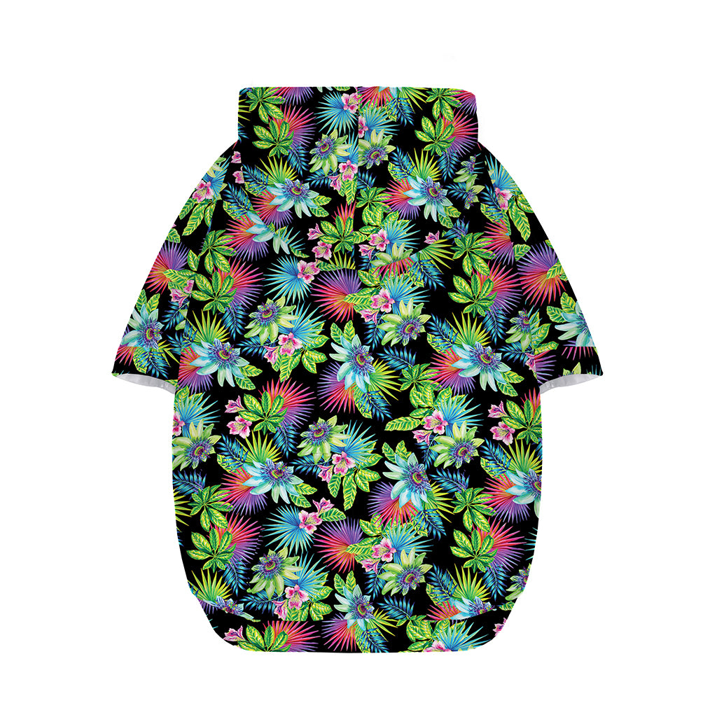 Psychedelic Hawaiian Flower Print Dog Zip Up Hoodie
