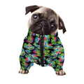 Psychedelic Hawaiian Flower Print Dog Zip Up Jacket