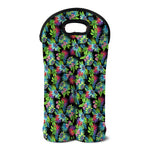 Psychedelic Hawaiian Flower Print Double Neoprene Wine Tote