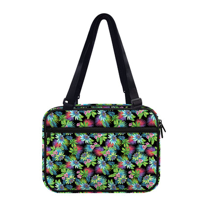 Psychedelic Hawaiian Flower Print Double Strap Bible Bag