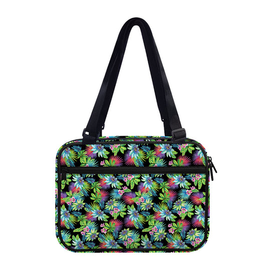 Psychedelic Hawaiian Flower Print Double Strap Bible Bag
