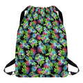 Psychedelic Hawaiian Flower Print Drawstring Backpack