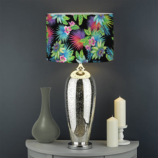 Psychedelic Hawaiian Flower Print Drum Lamp Shade