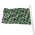 Psychedelic Hawaiian Flower Print Flag