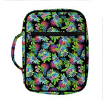 Psychedelic Hawaiian Flower Print Front Pocket Bible Bag
