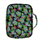 Psychedelic Hawaiian Flower Print Front Pocket Bible Bag