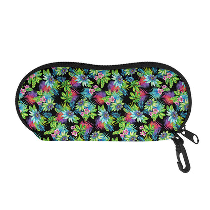 Psychedelic Hawaiian Flower Print Glasses Case