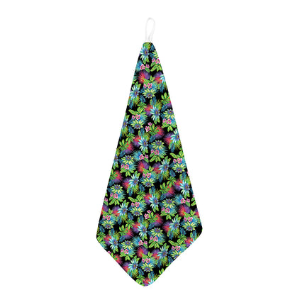 Psychedelic Hawaiian Flower Print Hand Towel