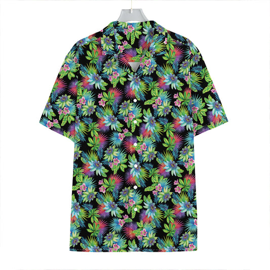 Psychedelic Hawaiian Flower Print Hawaiian Shirt