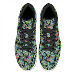 Psychedelic Hawaiian Flower Print High Top Leather Sneakers