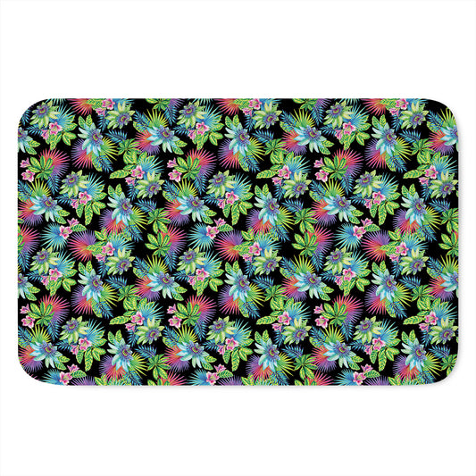 Psychedelic Hawaiian Flower Print Indoor Door Mat
