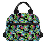Psychedelic Hawaiian Flower Print Insulated Lunch Bag