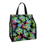 Psychedelic Hawaiian Flower Print Insulated Lunch Tote