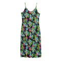 Psychedelic Hawaiian Flower Print Jersey Midi Cami Dress