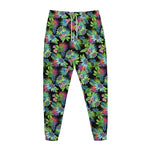 Psychedelic Hawaiian Flower Print Jogger Pants