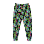 Psychedelic Hawaiian Flower Print Jogger Pants