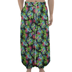 Psychedelic Hawaiian Flower Print Lantern Pants