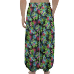 Psychedelic Hawaiian Flower Print Lantern Pants