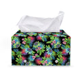 Psychedelic Hawaiian Flower Print Leather Tissue Box Cover