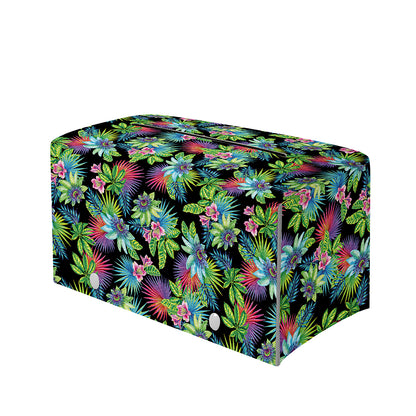 Psychedelic Hawaiian Flower Print Leather Tissue Box Cover