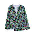 Psychedelic Hawaiian Flower Print Long Sleeve Short Coat