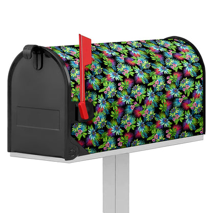 Psychedelic Hawaiian Flower Print Mailbox Cover