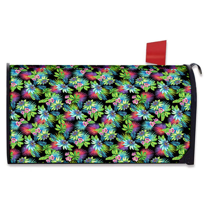 Psychedelic Hawaiian Flower Print Mailbox Cover
