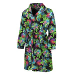 Psychedelic Hawaiian Flower Print Men's Bathrobe