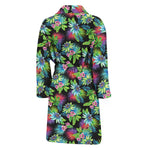 Psychedelic Hawaiian Flower Print Men's Bathrobe