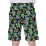 Psychedelic Hawaiian Flower Print Men's Beach Shorts