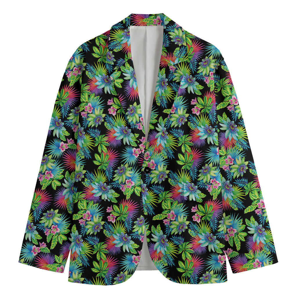 Psychedelic Hawaiian Flower Print Men's Blazer
