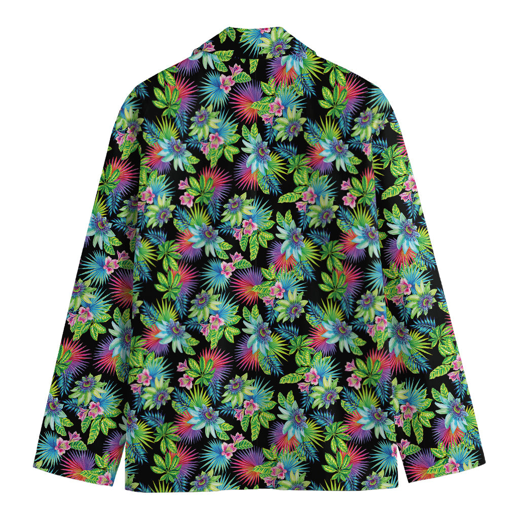 Psychedelic Hawaiian Flower Print Men's Blazer