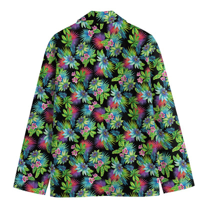 Psychedelic Hawaiian Flower Print Men's Blazer